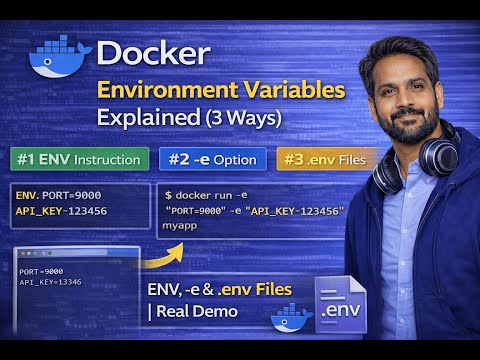 Docker Environment Variables Explained (3 Ways) | ENV, -e & .env Files | Real Demo | Hindi