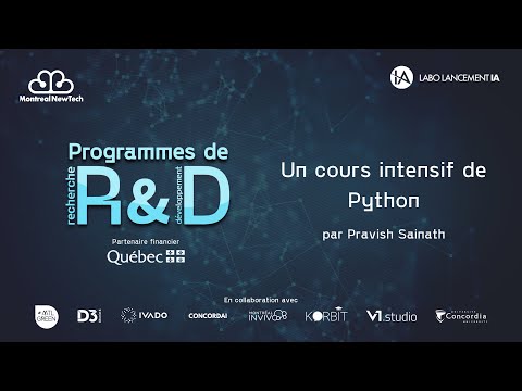Programmes de R&D - Ateliers d'IA: Un cours intensif de python