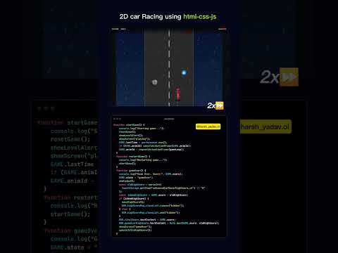 Check out free Source codes in my bio 📍#carracing #html #css #js
