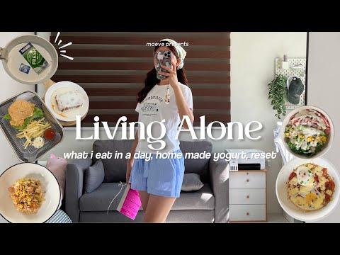 Living Alone in the Philippines: what i eat in a day, home-made yogurt, reset, cute cafe 🌷☁️🌱