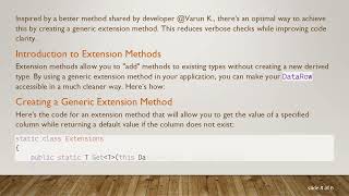 Best Practices for Checking if a DataRow Contains a Certain Column in C#