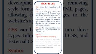 what is CSS @ensolutions5210  #coding  #class #developer #exceptions #html #bootstrap