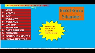 Using Formulas with Dates and Times Part 2