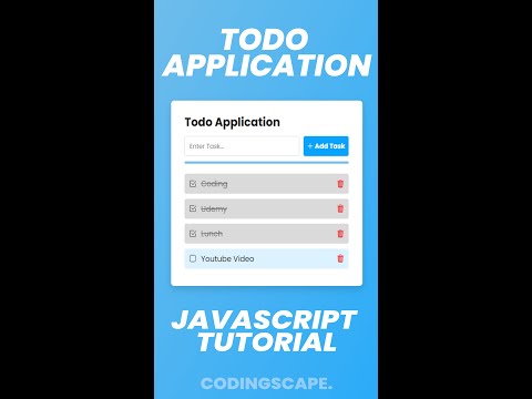 How to Make Todo List using Javascript | Javascript Beginner Project Tutorial - Codingscape #shorts