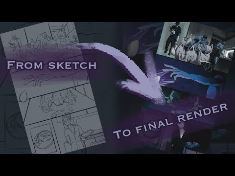 Guide through art process - (comic page - My Angles of Him)