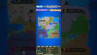 Math Vs English vs Science vs History