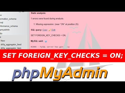 How to SET FOREIGN_KEY_CHECKS = ON;
