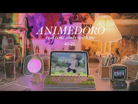 Let's Study Animedoro: A Real-Time Study With Me (background noise) 40-20 mins