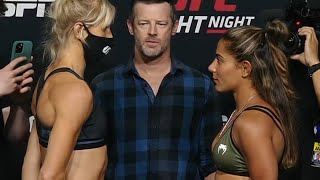 Manon Fiorot vs. Tabatha Ricci - Weigh-in Face-Off - (UFC Fight Night: Rozenstruik vs. Sakai)
