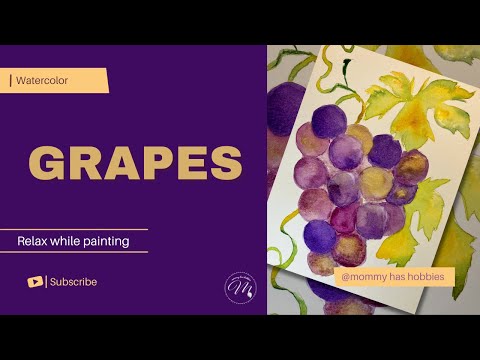 Time-Lapse Tutorial: Watercolor Grapes at Midnight | Mom’s Art Therapy