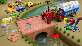 DIY Mini Tractor Bridge Construction & Collapse | Underground Water Storage Project | @TopMiniGear