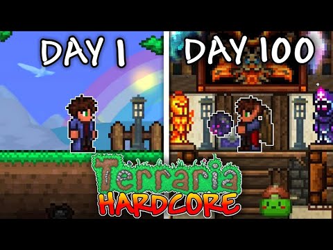 I Survived 100 Days in HARDCORE Terraria..