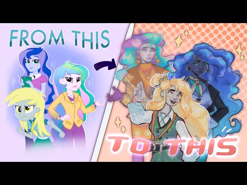 REDESIGNING EQUESTRIA GIRLS (PART 2) speedpaint. (princess luna, celestia, and derpy...)