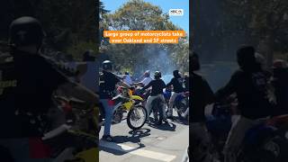 Large group of #motorcyclists take over #Oakland and #SanFrancisco streets • #BayArea