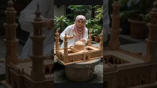 Making a Wooden Masjid an-Nabawi Miniature 🕌 #shorts #Madina #MasjidAnNabawi #IslamicArt #AIArt