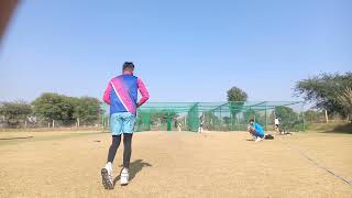 #New_Bharat_sports Rajasthan Player Rituraj Singh Putting The Ball In The Net🥅🏏🔥(#NBCricketGround)