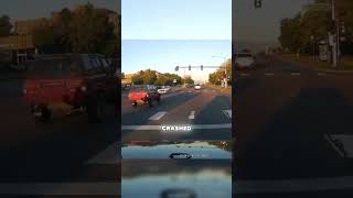 Mini Cooper Runs Red Light, Crashes Hard!😬