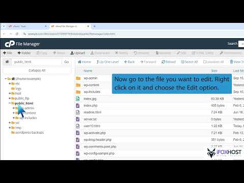 How to Edit file in the cPanel File Manager with iFOX HOST
