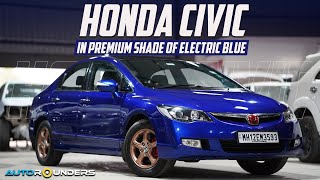 Honda Civic modification | Electric Blue shade 💙 | Sporty Black interior | Autorounders Pune 📍
