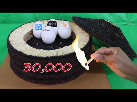 Experiment. 30000 Match sticks VS egg | vs tik tok | vs UC Browser | vs Likee | vs SHAREit .