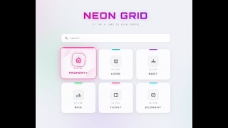 neon cards html css glowing ui