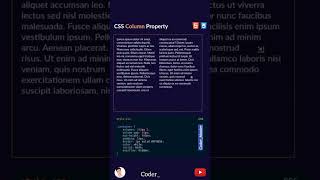 CSS Column Property || Using Html and Css || #shorts #youtube #coding #css ||
