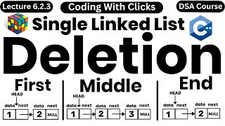 Deletion in a Singly Linked List | Linked List Deletion c++ | Delete First Node | Delete Last Node