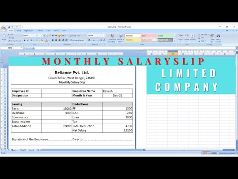 How to create A Private Company Salary Slip in MS Excel | বেসরকারী কোম্পানির বেতন স্লিপ |