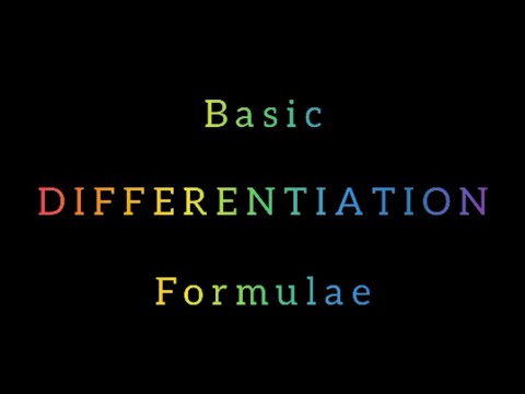 Basic Differentiation Formulae For Intermediate. How to differentiate by using this formulae.