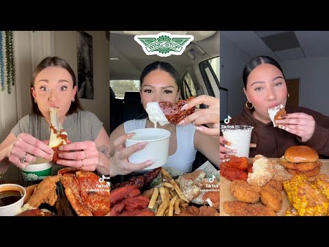TIKTOK Wingstop Mukbang BEST ASMR Compilation 🤤