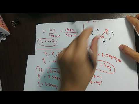 Conservation of Momentum Example. Perfect 2D inelastic collision (part 3)