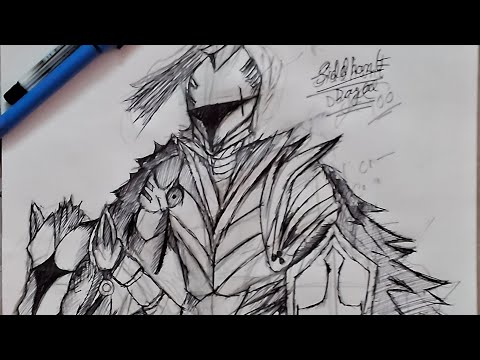 Knight drawing☠️💀😀[ Day 1☠️ Improving  My drawing skill ]