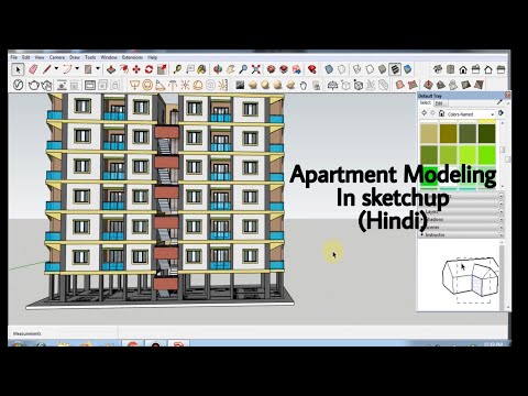 6 Story Apartment House In Sketchup | Sketchup Apartment Tutorial