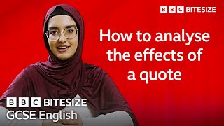GCSE English | How to analyse the effect of a quote | Bitesize | GCSE Revision