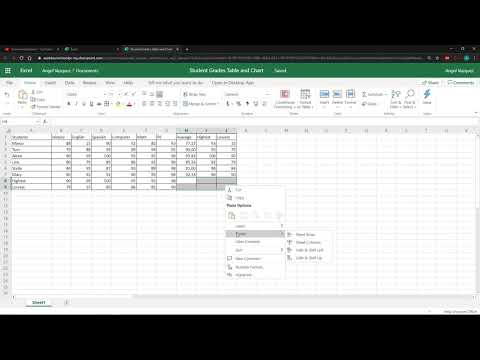 Excel Table with Chart Assignment