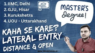 MAMC Lateral Entry Options after #IIMC and #JMI PGD Courses. Do MA in 1 year after PG Diploma.