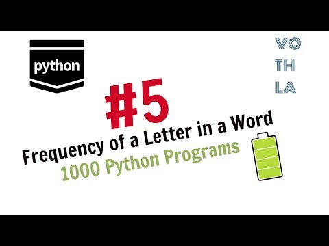 #5 How to find Frequency of a Letter in a String using PYTHON | 1000 Python Programs | Vothla Coding