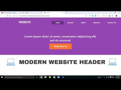 Create Modern Website header with navbar | 100% Responsive using HTML and bootstrap