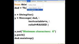 Python Gui tkinter Message Function