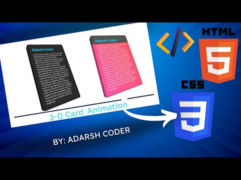 how to create 3-D Card hover animation using html and css | Card hover animation