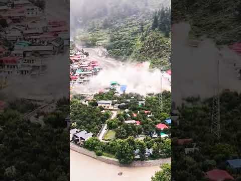 cloud brust in Dharali village of uttarkashi Uttarakhand 😲😲😲