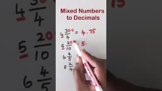 Math Tricks l l Mixed Numbers to Decimals #mathtricks #mathtipsandtricks #maths #mathematics