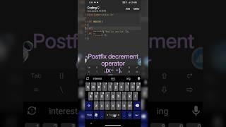 #program #mobile #code #programming #python #html #postfix decrement operator (x- -)2024.