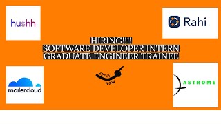 Hiring Freshers For Software Developer Intern Role | Multiple Companies Hiring | SDE Intern |