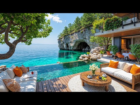 🌴 Ocean Breeze & Chill Jazz | Peaceful Seaside Coffee Spot with Relaxing Music for Work