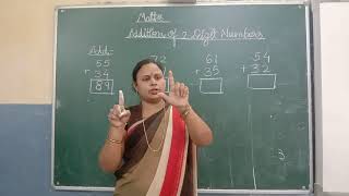 class ll c subject Maths Addition of 2 digit numbers