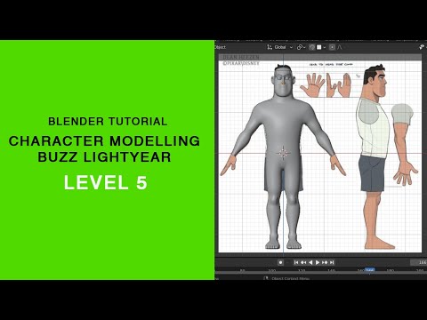 3d character modelling tutorial: How to create character, buzz light year level 5