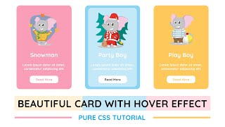 CSS Card Hover Effects | Html & CSS | Beautiful Card using css | web coder