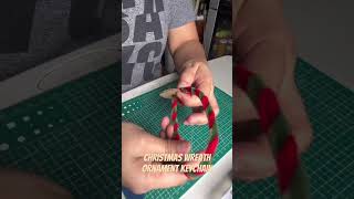DIY Christmas Wreath Ornament Keychain | Easy Fuzzy Wire Craft 🎄✨ #DIYChristmas #FuzzyWireCrafts