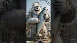 Viral  Giant Statue AI Video Trend #viralai #aivideo #yeti ##ai3danimation #ai3dstatue